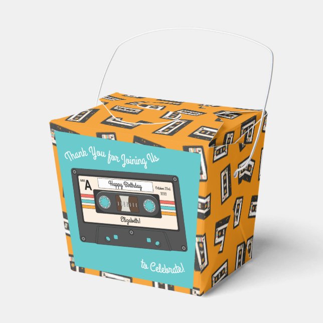 Retro 80:s 90-tums kassettbandssimulator-Födelseda Presentaskar (Framsidan Sidan)