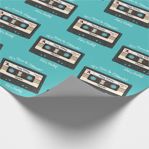 Retro 80:s 90-tums kassettbandssimulator-Födelseda Presentpapper