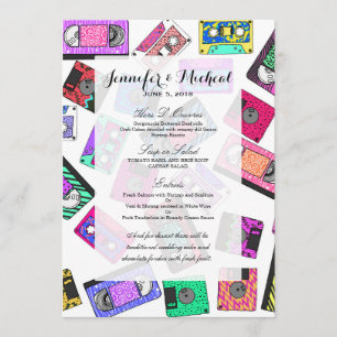 Retro 80:s 90's Neon Patterned Cassette-band Meny