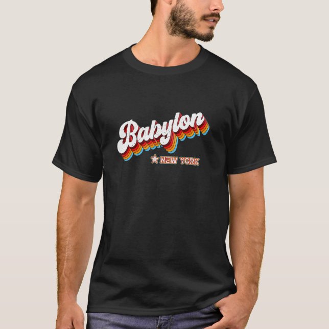 Retro 80 s Babylon New York Ny ny T Shirt (Framsida)