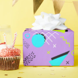 Retro 80:s geometriska mönster presentpapper