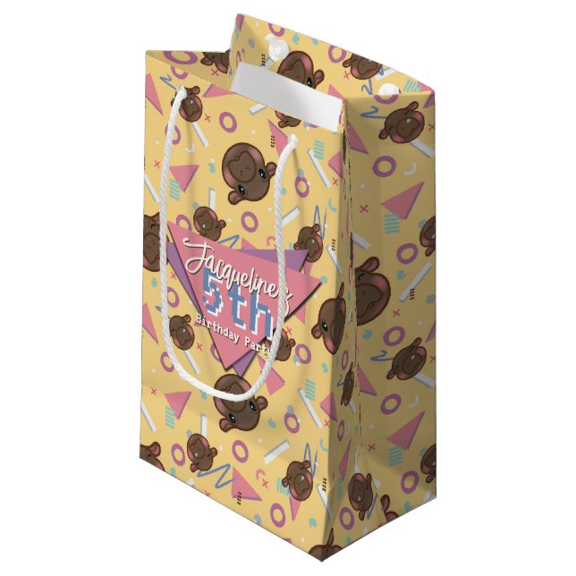 Retro 80:s Gult Baby Hippo Birthday (Framsidan Vinklad)