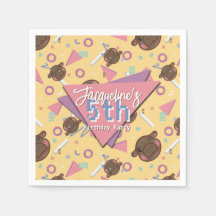 Retro 80:s Gult Baby Hippo Birthday