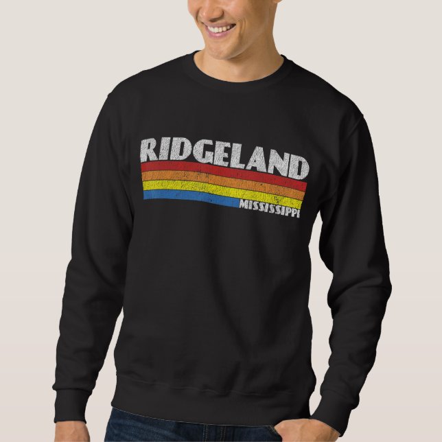 Retro 80 s Mississippi MS Souvenir Ridgeland Lång Ärmad Tröja (Framsida)