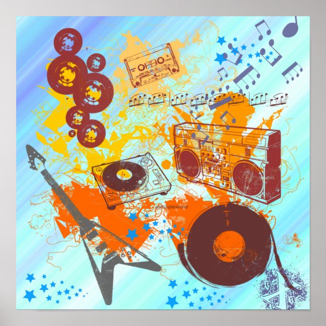 Retro 80:s Music Poster (Framsidan)