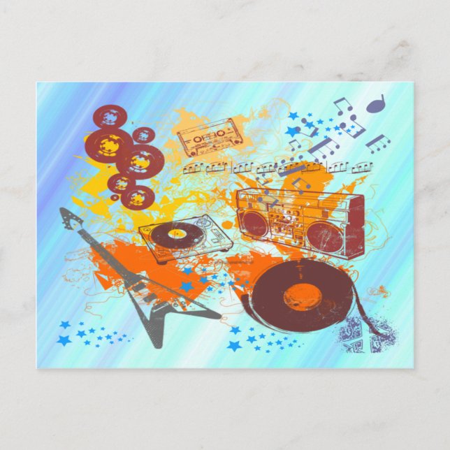 Retro 80:s musik vykort (Framsida)