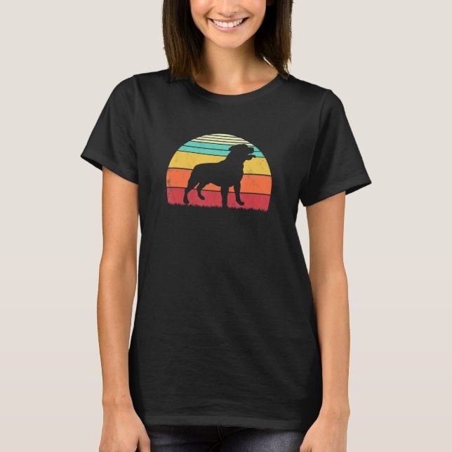 Retro 80 s Pitbull Hund älskare T Shirt (Framsida)