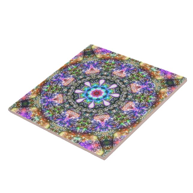 Retro 80:s Söt vintage Blommigt persian mandala   Kakelplatta (Sidan)