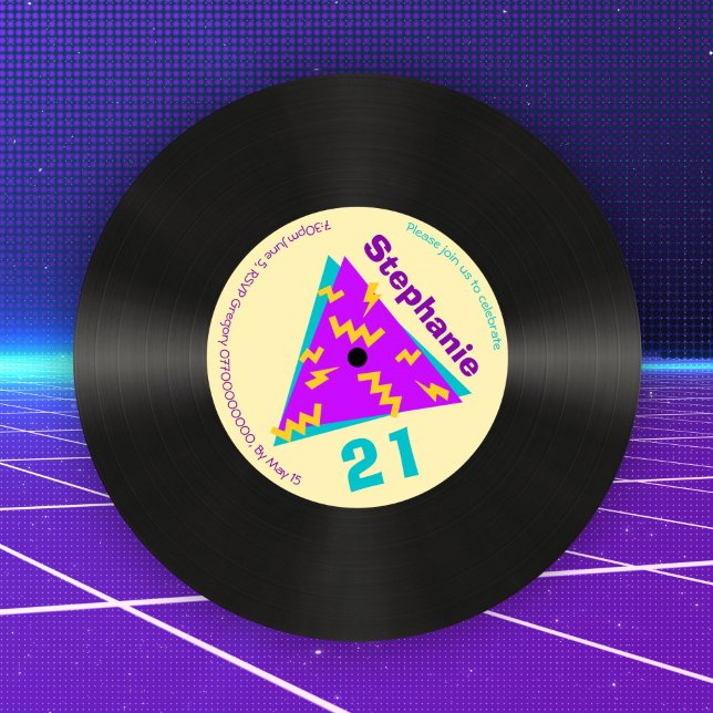 Retro 80-tal: 21:a födelsedag Party Faux-post Inbjudningar (Skapare uppladdad)