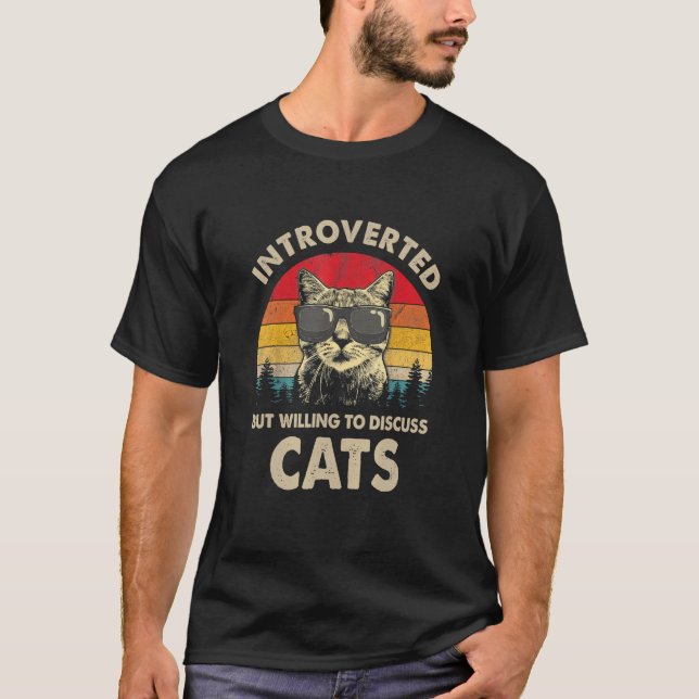 Retro 80-tal 90-tal Introvert men villig att disku T Shirt (Framsida)