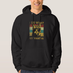 Retro 80-tal 90-tal Katt Jag Gör Vad Jag Vill Katt Hoodie