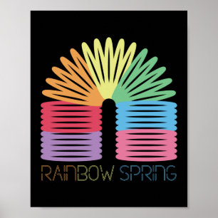 Retro 80-tal 90-tal Neon Rainbow Vår Poster