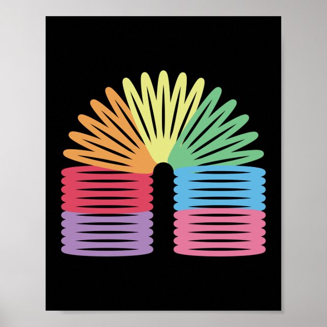 Retro 80-tal 90-tal Neon Rainbow Vår Poster (Framsidan)