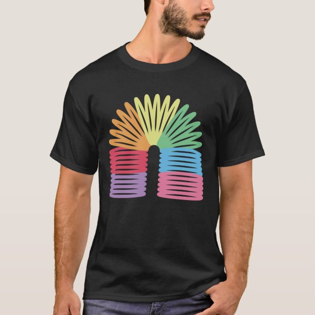 Retro 80-tal 90-tal Neon Rainbow Vår T Shirt (Framsida)