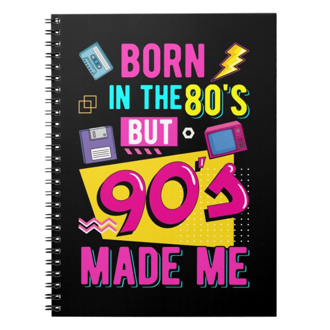 Retro 80-tal Born Music Party Disco 90-talet Anteckningsbok (Framsidan)