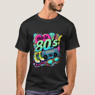 Retro 80-tal Bror Rullskridsko boombox Kassett Ått T Shirt