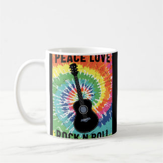 Retro 80-tal Hippie Peace Kärlek Rock N Roll Kaffemugg