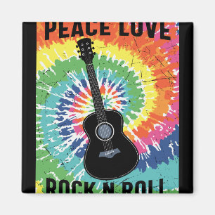 Retro 80-tal Hippie Peace Kärlek Rock N Roll Magnet