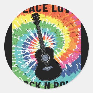 Retro 80-tal Hippie Peace Kärlek Rock N Roll Runt Klistermärke