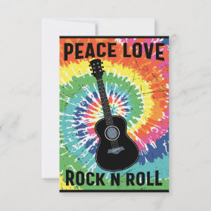 Retro 80-tal Hippie Peace Kärlek Rock N Roll Tack Kort