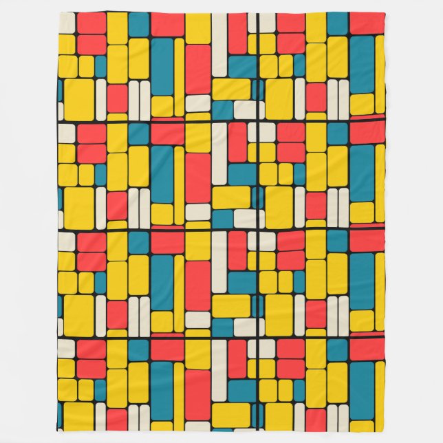 Retro 80-tal med fetstilt geometrisk modern ljusst fleecefilt (Framsidan)