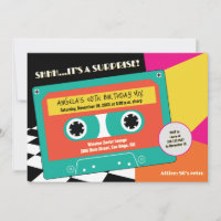 Retro 80-tal Neon Cassette Surprise 50:e födelseda