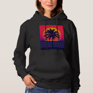 Retro 80-tal Solnedgång Palmträd Synthwave Konst T Shirt