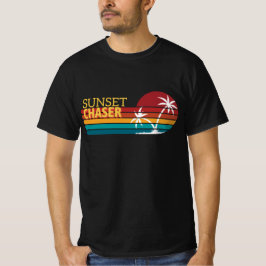 Retro 80-tal Solnedgångsjägare Tropiska Palmer T Shirt