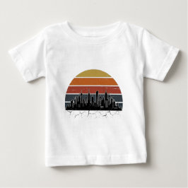 Retro 80-tal Stadssiluett Solnedgång Vintage Stads T Shirt