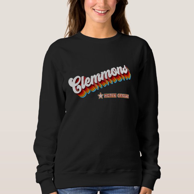 Retro 80-talet Clemmons North Carolina Nc T Shirt (Framsida)