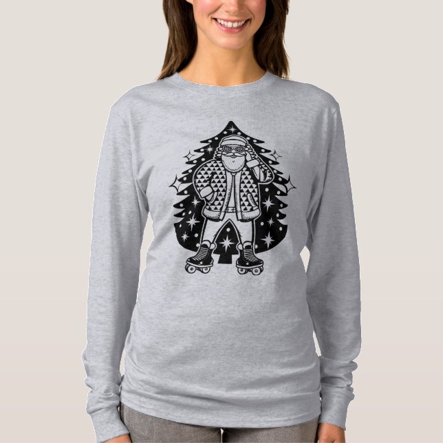 Retro 80-talet Inspired Jultomten T Shirt (Framsida)