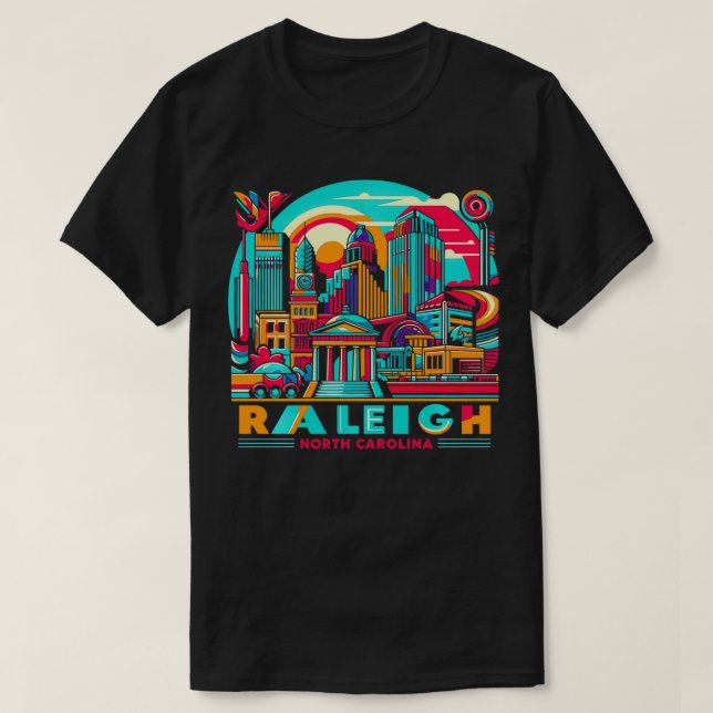 Retro 80-talet: Raleigh North olina Travel Souveni T Shirt (Design framsida)