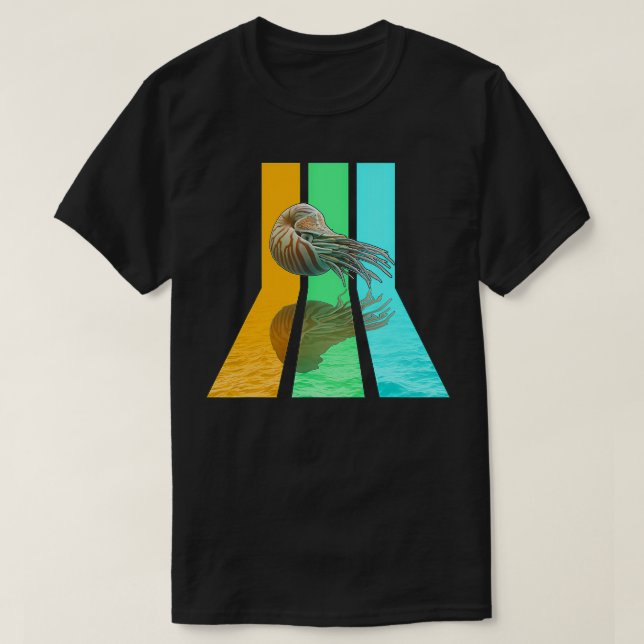 Retro 80-talet Vintage Stil Nautilus T Shirt (Design framsida)