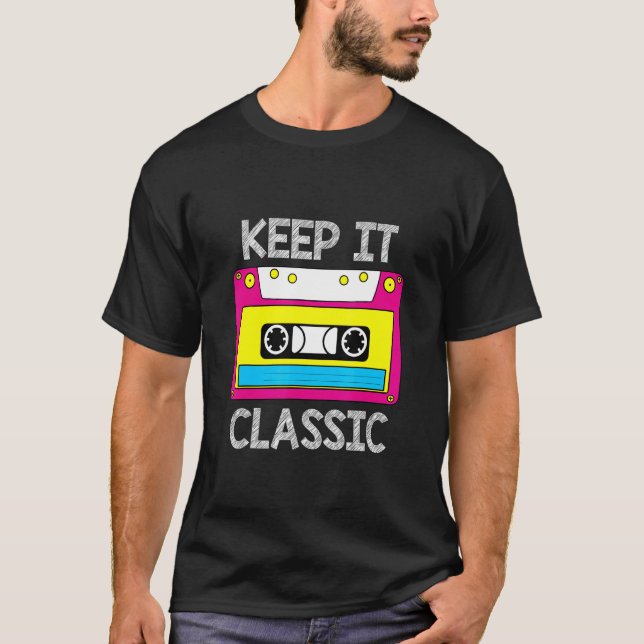 Retro 80-talets 90-sekundersfärgad Audio - multifä T Shirt (Framsida)