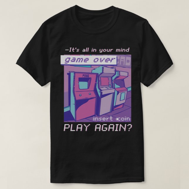 Retro 80-talets 90-tal Nostalgic Arcade Vaporwave  T Shirt (Design framsida)