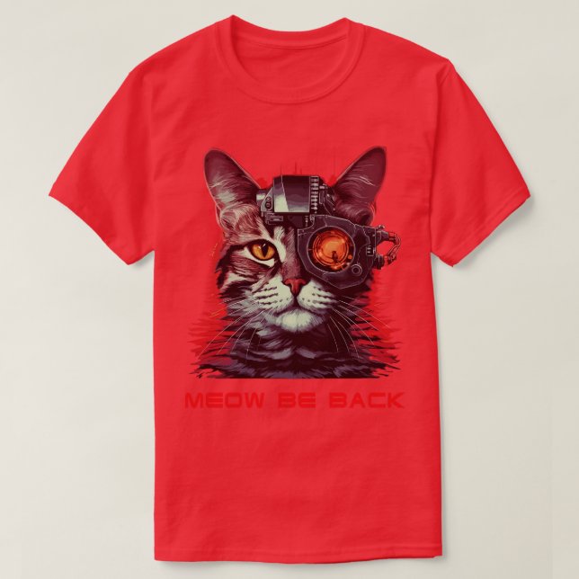 Retro 80-talets 90-tal Robot Cat T Shirt (Design framsida)
