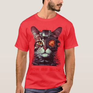 Retro 80-talets 90-tal Robot Cat T Shirt