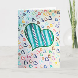 Retro 80-talets hjärtan för Valentines day Helgkort