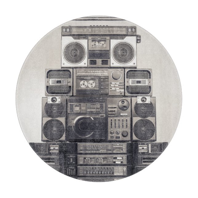 Retro 80-talets kassettbandspelare Mönster. (Framsidan)