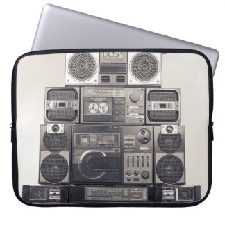 Retro 80-talets kassettbandspelare Mönster. Laptop Fodral