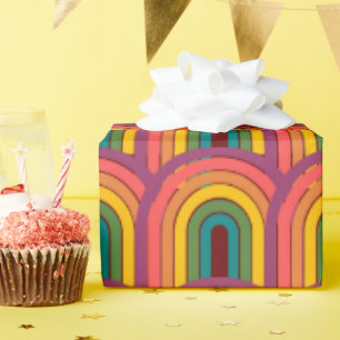 Retro 80-talets regnbåge presentpapper