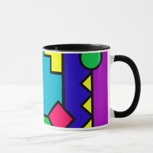 Retro 80-talfärgkvarter mugg