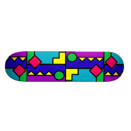 Retro 80-talfärgkvarter skateboard bräda 20,5 cm