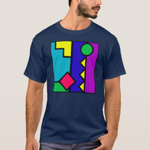 Retro 80-talfärgkvarter t shirt