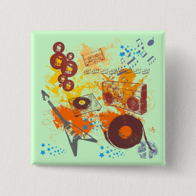 Retro 80-talmusik knapp (Framsida)