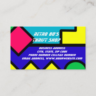 Retro 80-tals färgblock mode trender visitkort