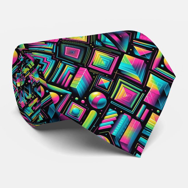 Retro 80-tals funky former neon slips halsduk (Rullad)