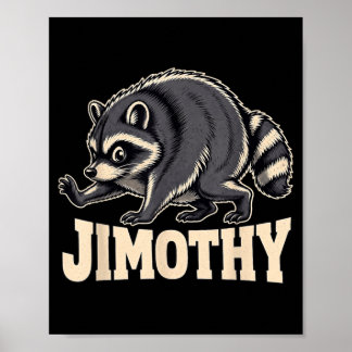 Retro 80-tals Jimothy Raccoon-design Poster