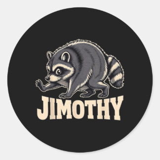 Retro 80-tals Jimothy Raccoon-design Runt Klistermärke