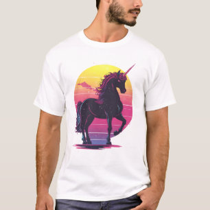 Retro 80-tals Neon Enhörning (1) T Shirt